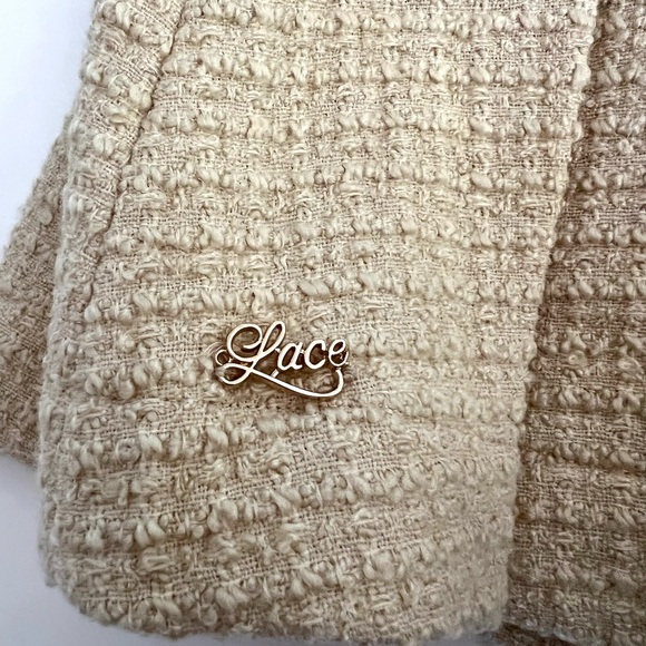 NWT $65 Lace Made Tweed Pleated High Waisted Mini Skirt Sz L - Picture 3 of 5